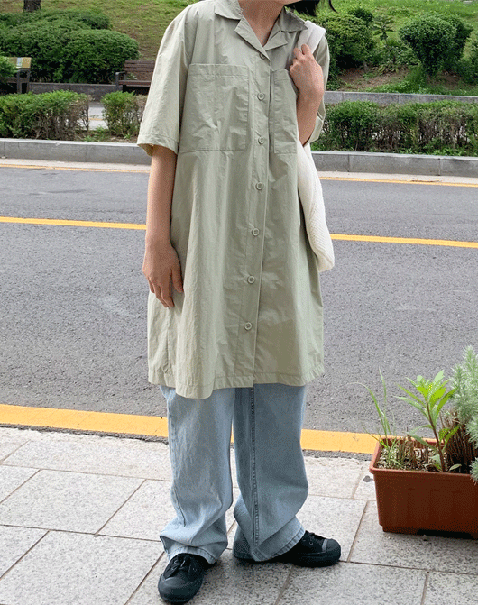 센디아 셔츠 미디 원피스 (3color)