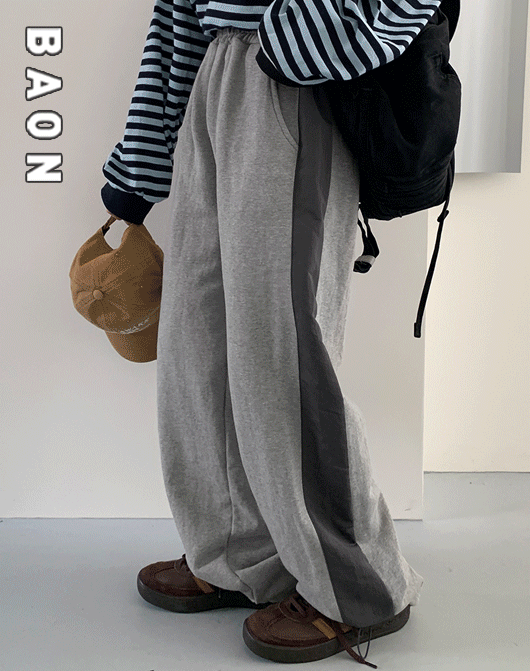 [BAON] 로키투 배색 스트링 조거 팬츠 (2color) - 봄ver.