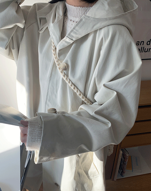 다호니 후드 트렌치 코트 (2color)