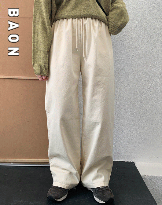 [s/s옵션추가][3천장돌파][BAON] 우티엔 코튼 밴딩 일자 팬츠 (5color)