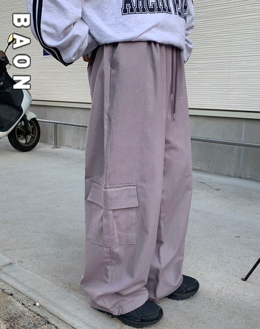 [2만장돌파][BAON] 오보미 코튼 밴딩 카고 팬츠 (4color)