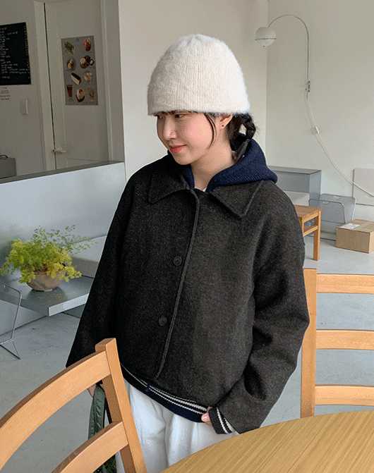 누본 카라 숏 코트 (3color)