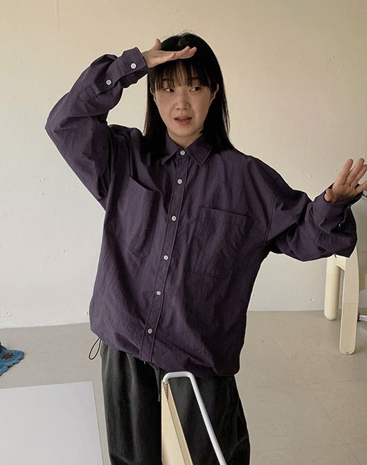 [unisex] 킷코 나일론 포켓 스트링 셔츠 (4color)