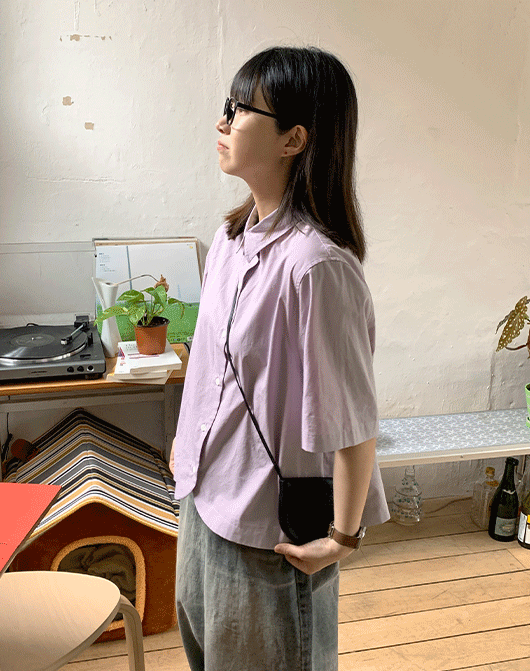 [3일간 new 5% sale] 티하쿠 라운드 반팔 카라 셔츠 (4color)