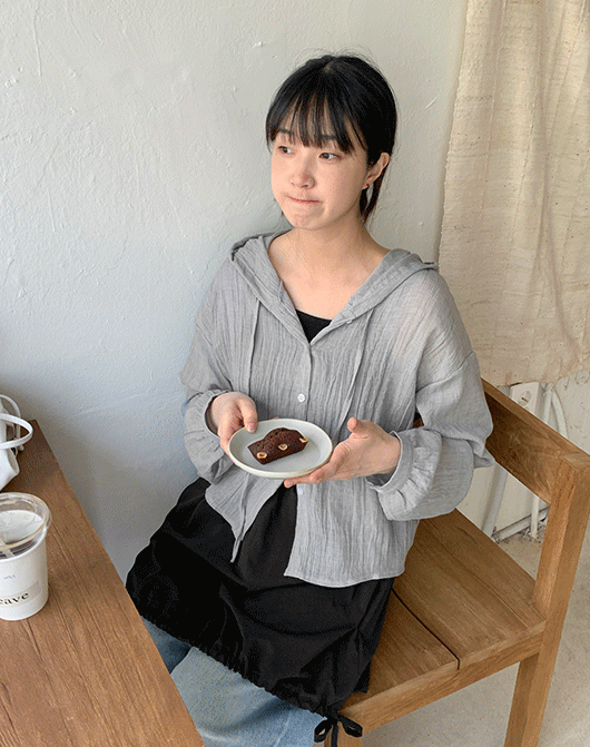 [3일간 new 5% sale] 오니루 썸머 크롭 거즈 후드 셔츠 (3color)